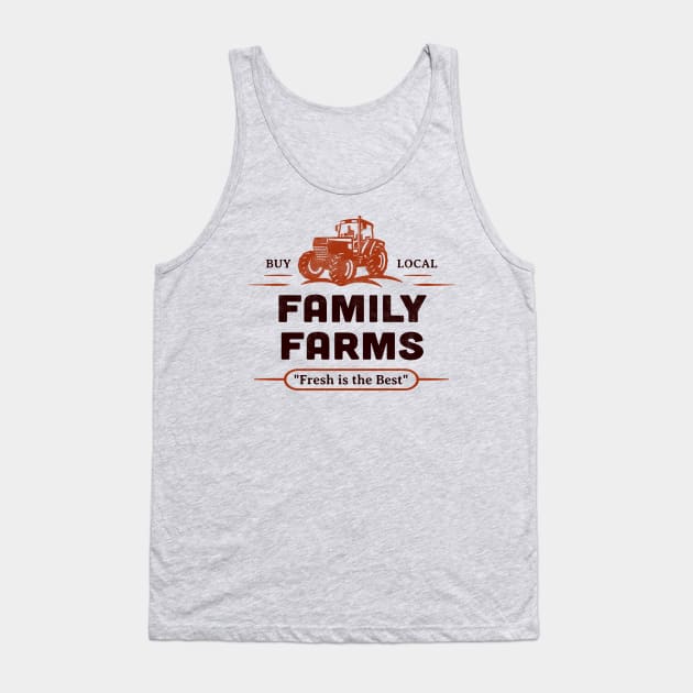 Buy Local Market Tractor Farmers Small Family Farms Retro Tank Top by Pine Hill Goods